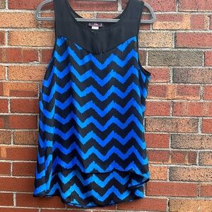 Blue and black lightweight top